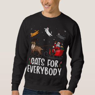 Cats For Everybody Christmas Cat Funny Xmas Santa Sweatshirt