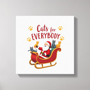 Cats For Everybody Christmas Cat Funny Xmas Women Canvas Print