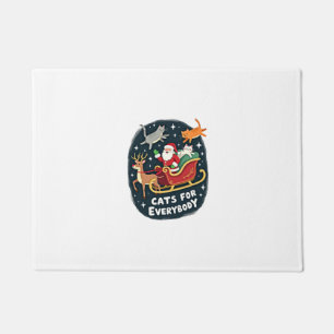Cats For Everybody Christmas Cat Funny Xmas Women Doormat
