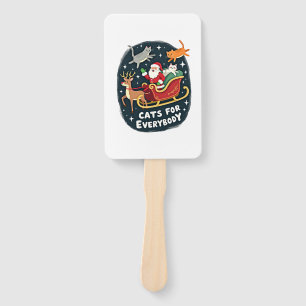 Cats For Everybody Christmas Cat Funny Xmas Women Hand Fan