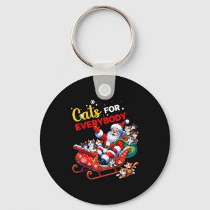 Cats For Everybody Christmas Cat Funny Xmas Women  Key Ring