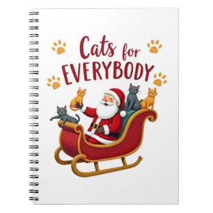Cats For Everybody Christmas Cat Funny Xmas Women Notebook
