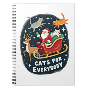 Cats For Everybody Christmas Cat Funny Xmas Women Notebook