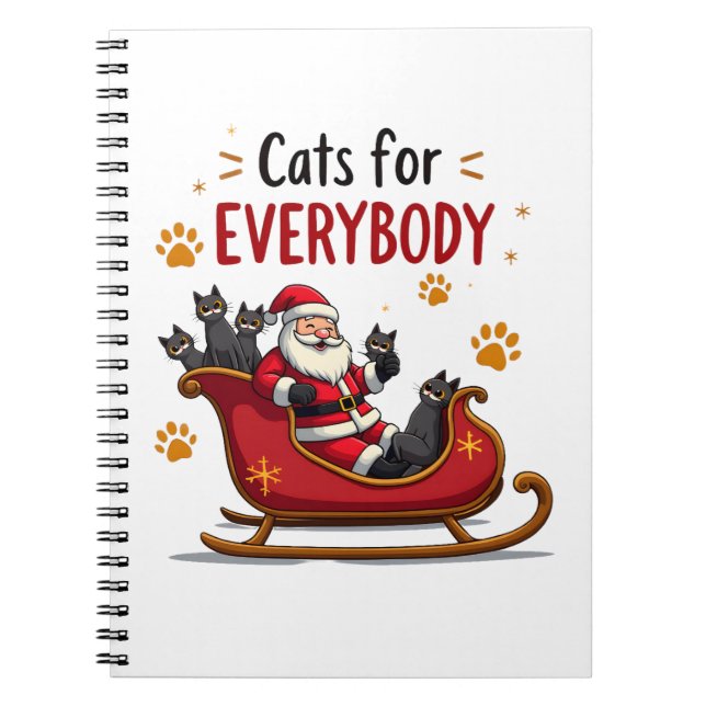 Cats For Everybody Christmas Cat Funny Xmas Women  Notebook (Front)