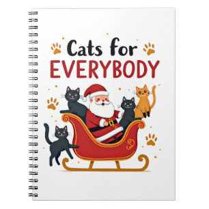 Cats For Everybody Christmas Cat Funny Xmas Women Notebook