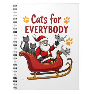 Cats For Everybody Christmas Cat Funny Xmas Women Notebook