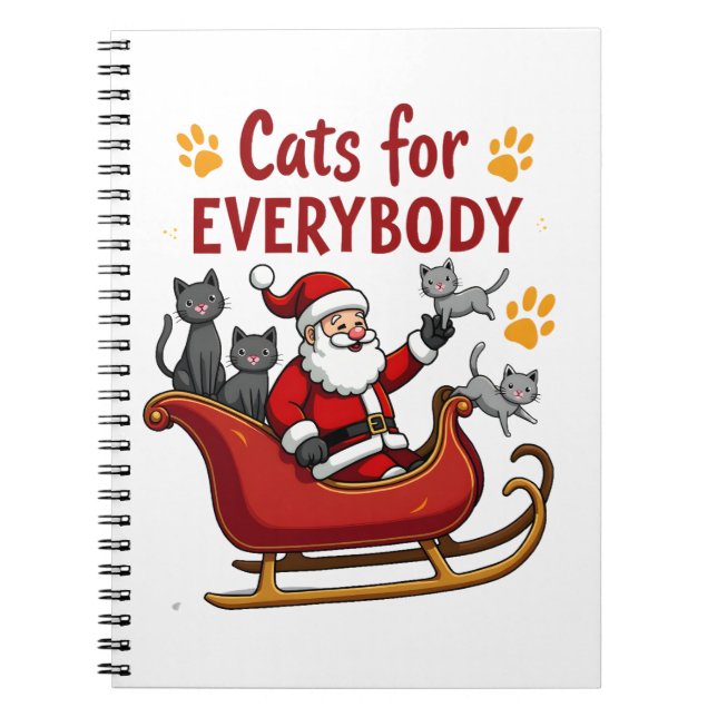 Cats For Everybody Christmas Cat Funny Xmas Women  Notebook (Front)