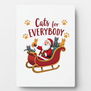Cats For Everybody Christmas Cat Funny Xmas Women Plaque