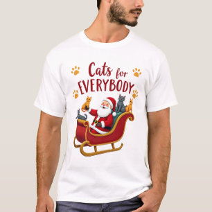 Cats For Everybody Christmas Cat Funny Xmas Women  T-Shirt