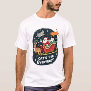 Cats For Everybody Christmas Cat Funny Xmas Women  T-Shirt