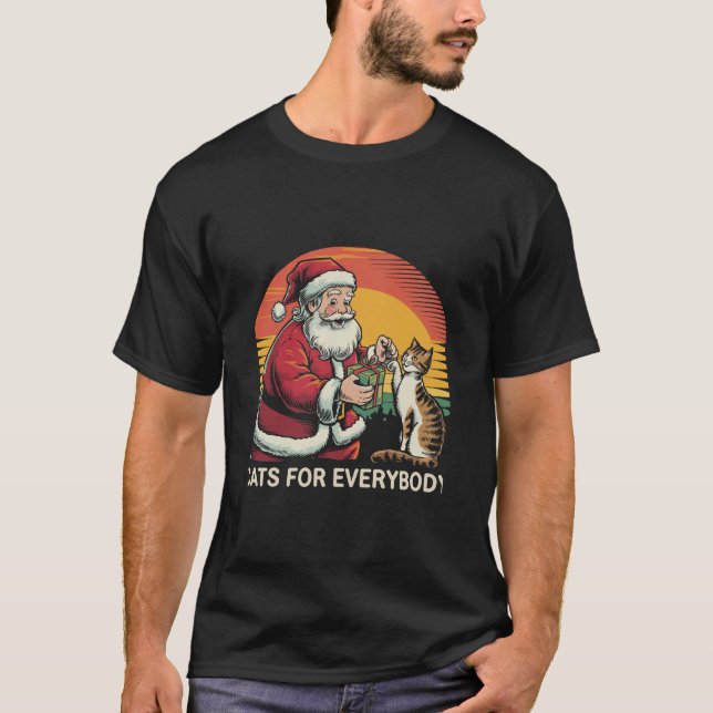 Cats For Everybody Christmas Cat Funny Xmas women  T-Shirt (Front)