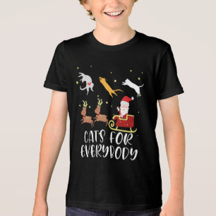 Cats For Everybody Christmas Cat Funny Xmas Women Tri-Blend Shirt