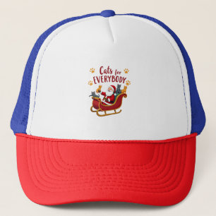 Cats For Everybody Christmas Cat Funny Xmas Women  Trucker Hat