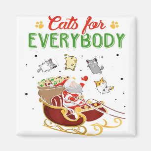 Cats For Everybody Christmas Cat Lover Funny Magnet