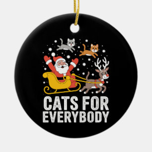 Cats For Everybody Christmas Cat Santa Xmas Ceramic Tree Decoration