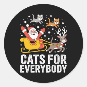 Cats For Everybody Christmas Cat Santa Xmas Classic Round Sticker