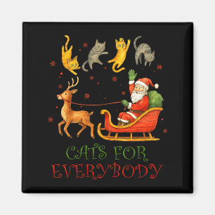 Cats For Everybody Christmas Funny Cat Xmas Santa Magnet