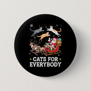Cats For Everybody Christmas Funny Santa Cat Lover 6 Cm Round Badge