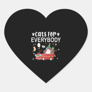 Cats For Everybody Christmas Heart Sticker