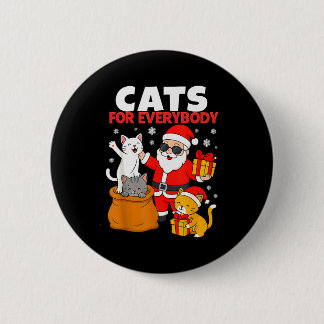 Cats For Everybody Funny Christmas Cat Xmas Santa  6 Cm Round Badge