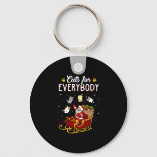 Cats For Everybody Funny Ugly Christmas Swea Key Ring