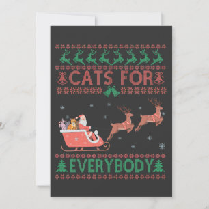 Cats For Everybody Funny Ugly Christmas Sweater   Invitation