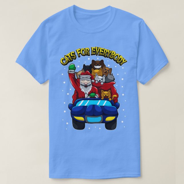 Cats For Everybody Kittens For Christmas T-Shirt (Design Front)