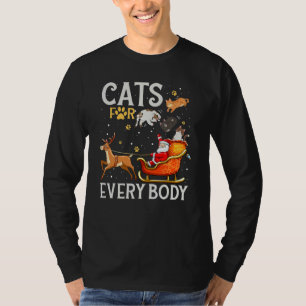 Cats For Everybody Santa  Christmas PJs Xmas Women T-Shirt