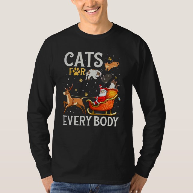 Cats For Everybody Santa  Christmas PJs Xmas Women T-Shirt (Front)