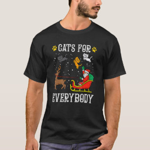 Cats For Everybody Santa Christmas PJs Xmas Women  T-Shirt