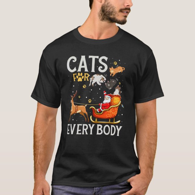 Cats For Everybody Santa  Christmas PJs Xmas Women T-Shirt (Front)