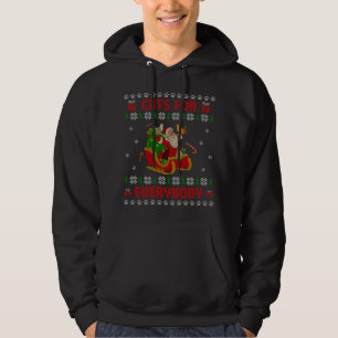 Cats For Everybody Santa Sleigh Cats Ugly Christma Hoodie