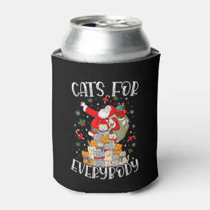 Cats For Everybody Ugly Christmas Cat Funny Xmas   Can Cooler
