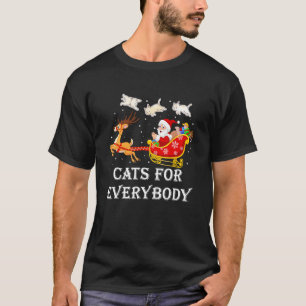 Cats For Everybody Xmas Santa Sleigh Cat Christmas T-Shirt
