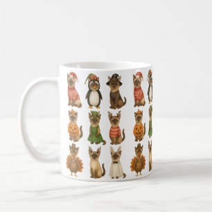 Cats for Holiday Seasons halloween valentine Xmas Coffee Mug