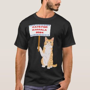 Cats For Kamala Harris Vote President 2024 Usa  T-Shirt