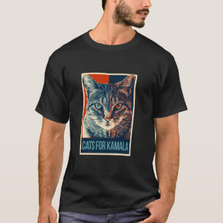 Cats for Kamala Kamala Harris 2024 Comma La la T S T-Shirt