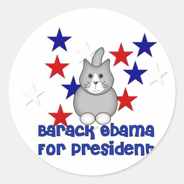 Cats For Obama Classic Round Sticker (Front)
