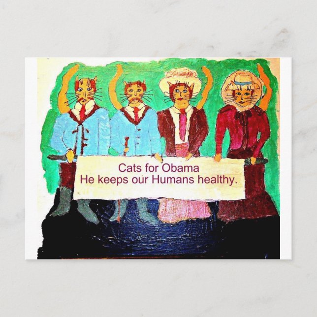 Cats for Obama Postcard (Front)