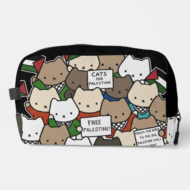 Cats for Palestine – Kawaii Cats for Justice Dopp Kit (Front)