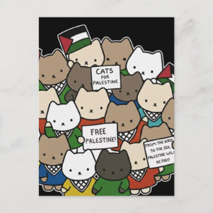 Cats for Palestine – Kawaii Cats for Justice Postcard
