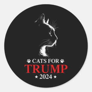 Cats For Trump 2024 Election Make Cats Safe Again  Classic Round Sticker