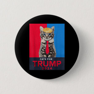 Cats For Trump 2024 Funny Tee For Vance Trump  6 Cm Round Badge