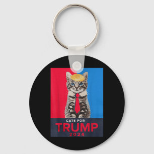 Cats For Trump 2024 Funny Tee For Vance Trump Key Ring