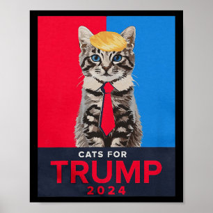 Cats For Trump 2024 Funny Tee For Vance Trump Poster