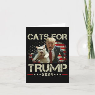 Cats For Trump 2024 Funny Vote For Trump - Cats 20 Card