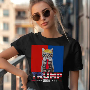 Cats For Trump 2024   Vance Trump Red Blue T-Shirt