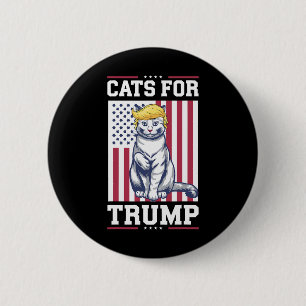 Cats For Trump 2024 Vote President Donald Trump Ca 6 Cm Round Badge