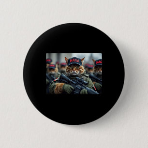 Cats For Trump Mega Army American Flag Patriotic V 6 Cm Round Badge