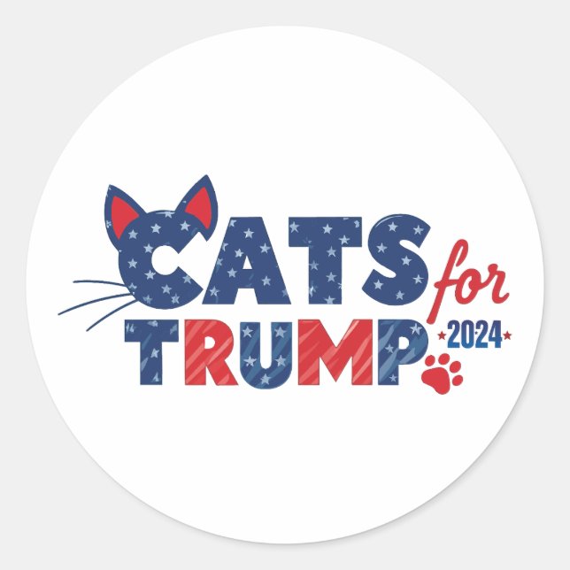 Cats for TRUMP Sticker (Front)